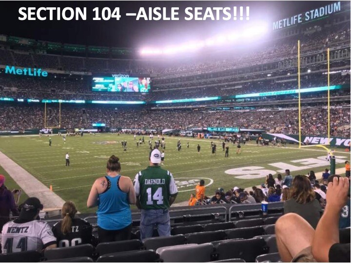 2 TICKETS NEW YORK JETS vs BUFFALO BILLS 2026 - LOWER CORNER AISLE SEATS!