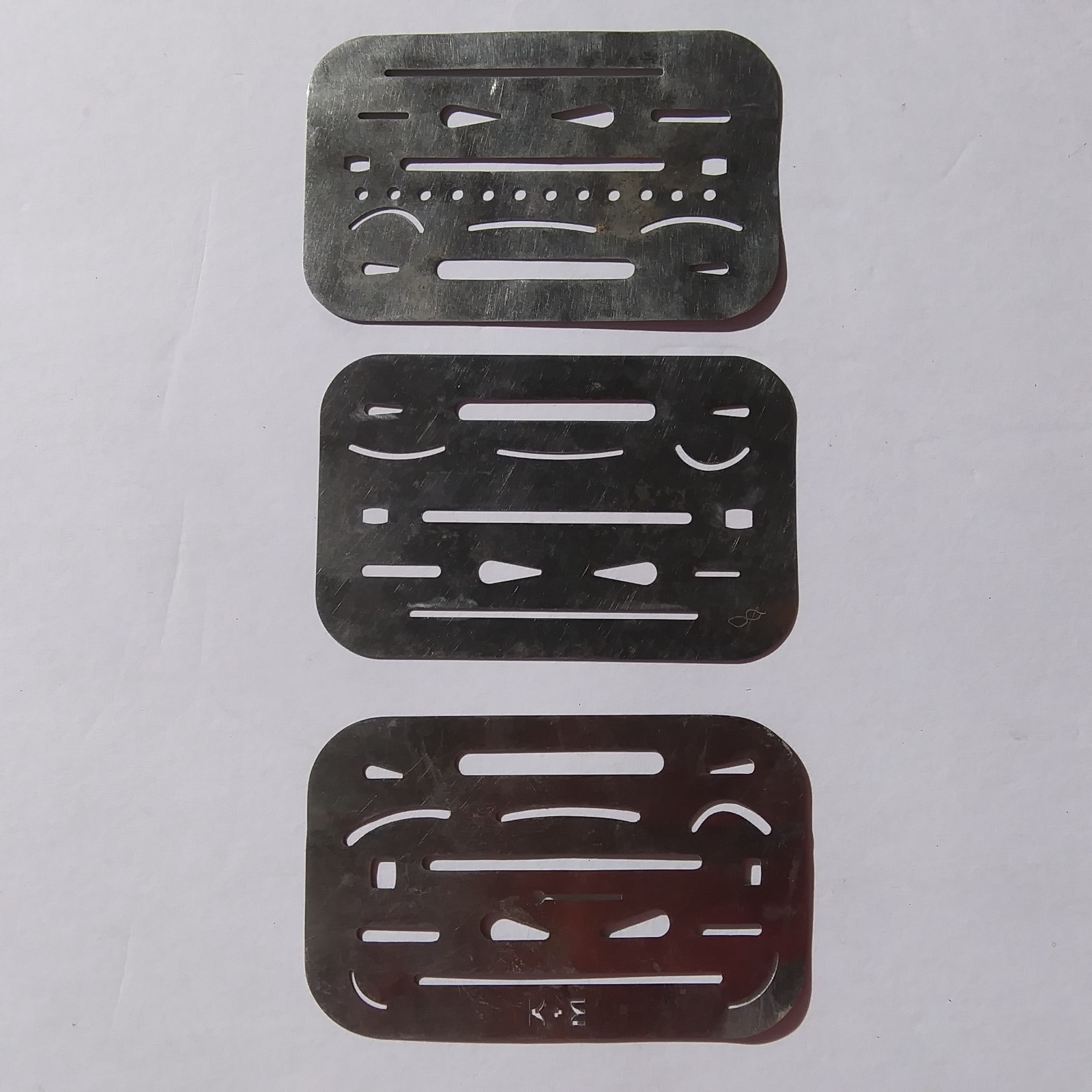 Vintage Metal Drafting Templates Lot Architectural Drawing Stencil Set 3