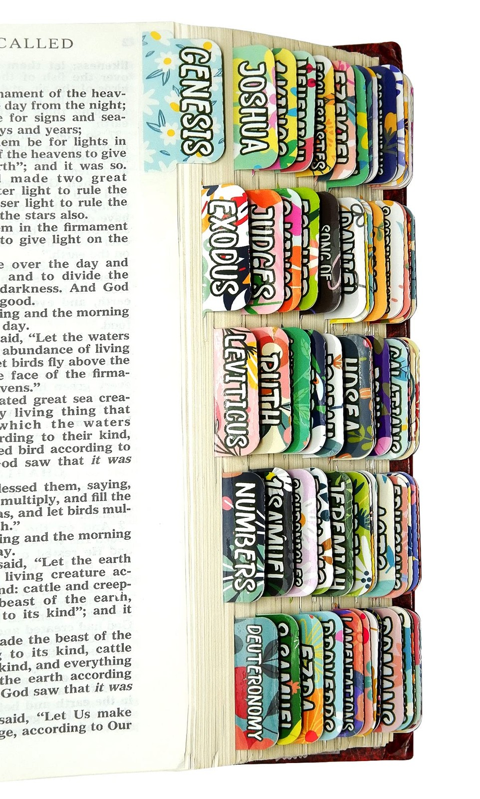 Bible Tabs Large Print Laminated Bible Dividers Old and New Testament Floral