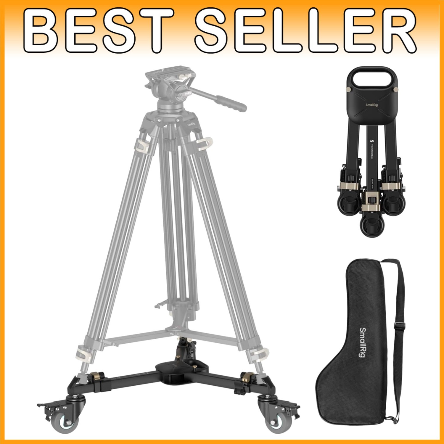 Quick-Lock Photography Tripod Dolly, 44.1lbs Capacity
