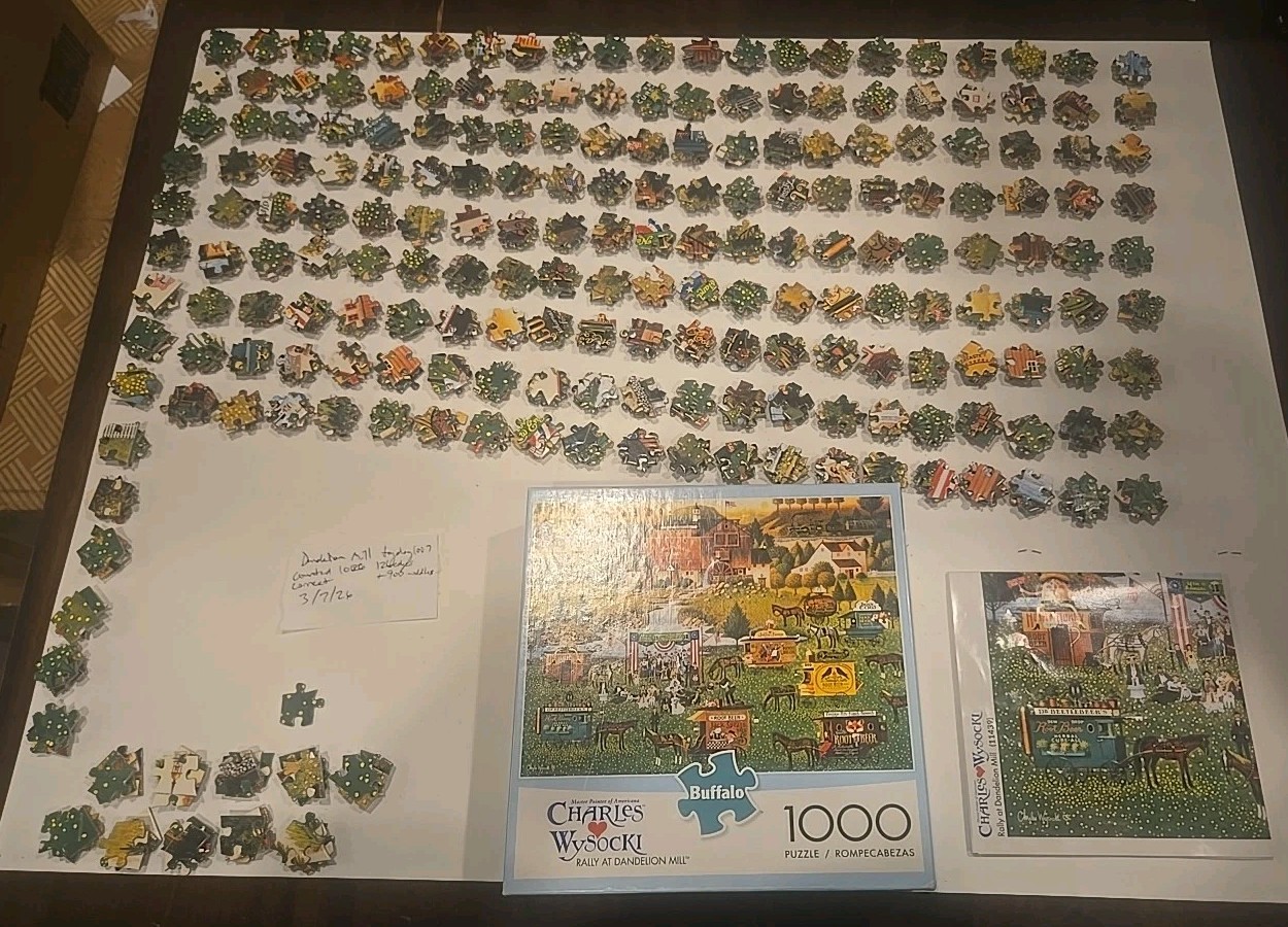 Charles Wysocki Rally At Dandelion Mill 1000 P Puzzle Used Buffalo Games Counted