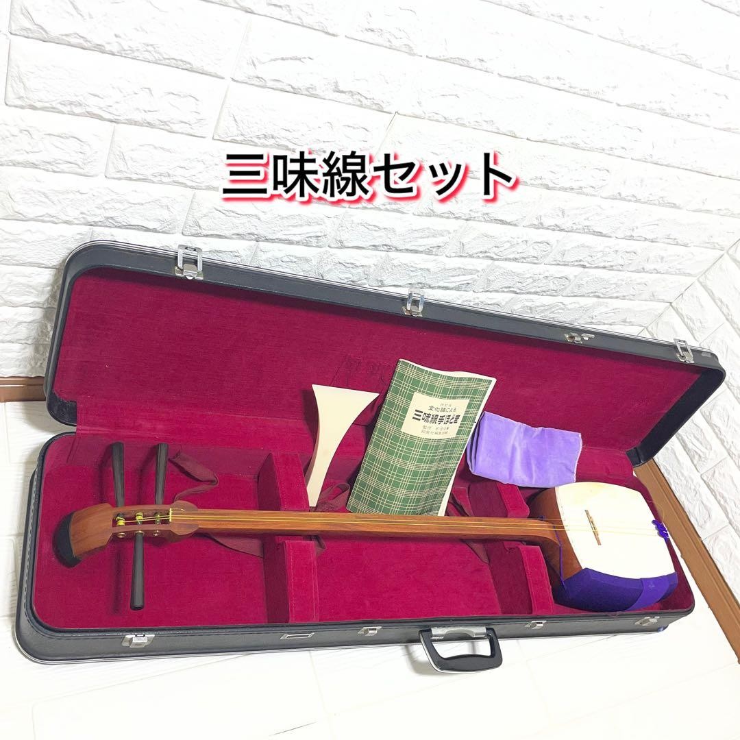 Shamisen Japanese Traditional Musical Instrument with Hard Case Bachi Set