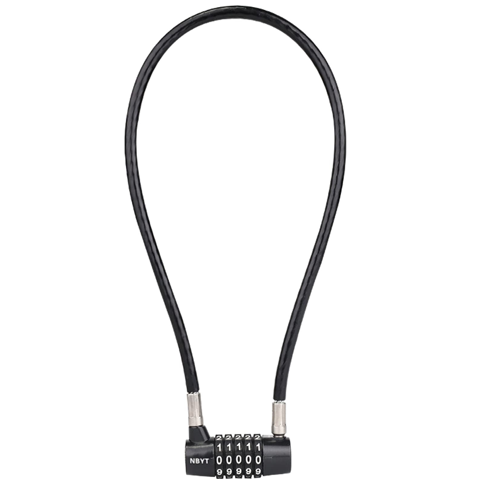 5-Digit Long Cable Locks with Combination Padlock,22" Length 5/16" Diameter,g...