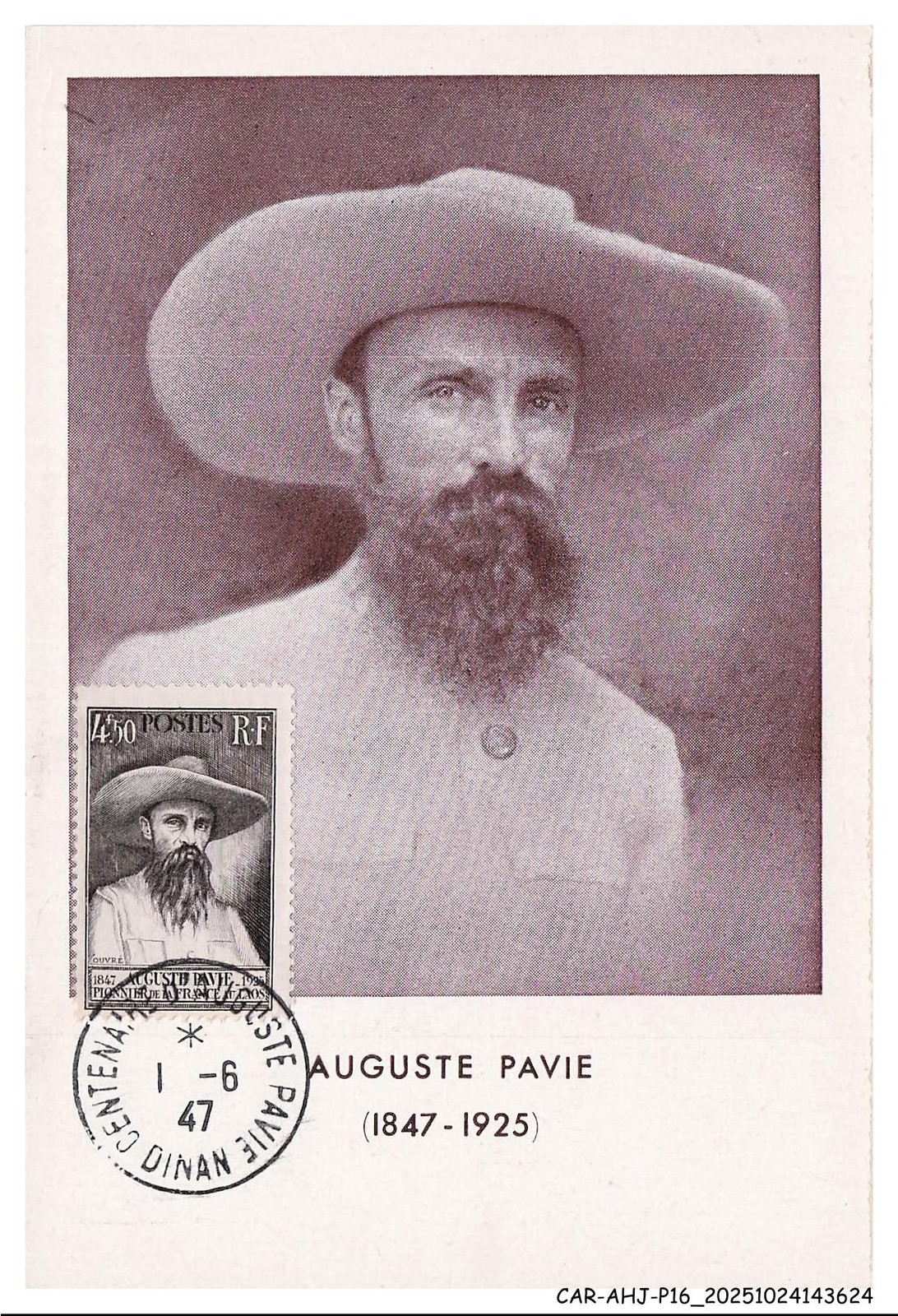 CAR-AHJP16-0750-CARD-MAXIMUM - Auguste Pavie - 1947