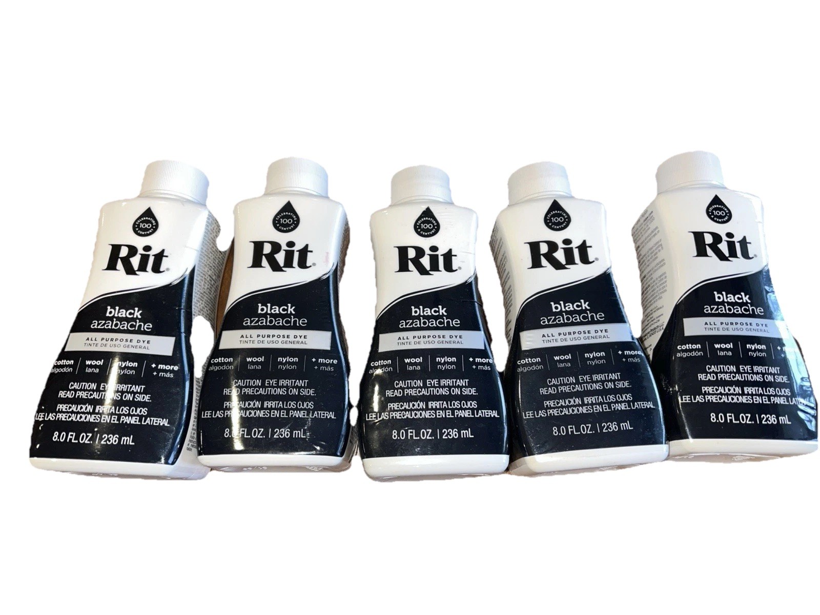Rit All Purpose Liquid Dye 8 oz, Black Lot Of 5