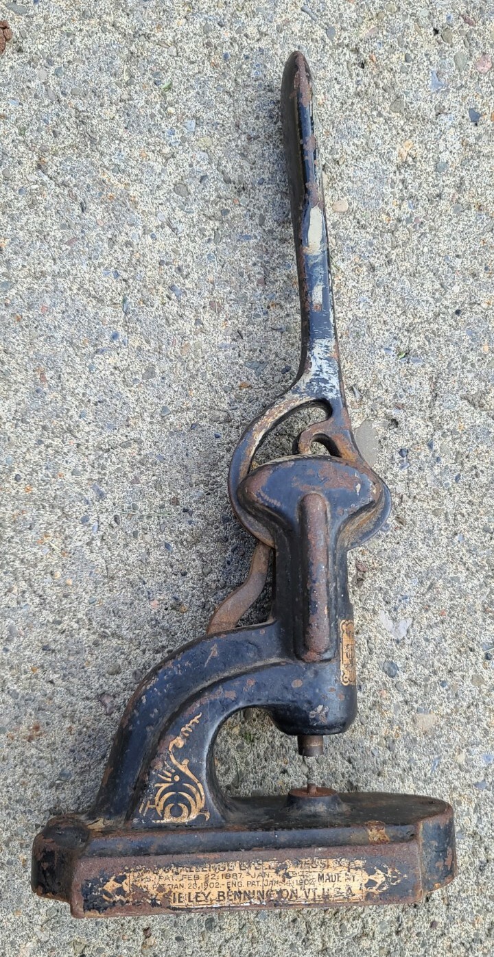 Rare Antique Eyelet Press NO.1 "Challenge" Cast Iron E.L. Sibley MFG Vermont