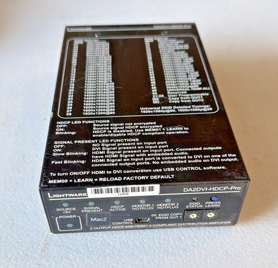 Lightware DA2DVI-HDCP-Pro Distribution Amplifier (C1672-141)