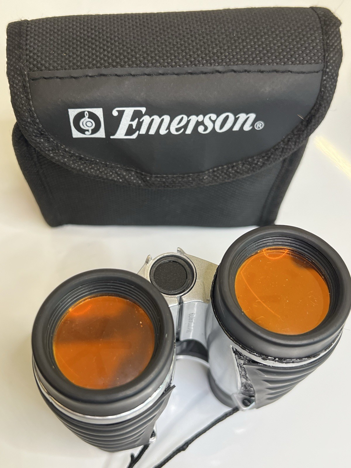 Emerson Gray Black Compact Foldable Lightweight Vision Zoom Binoculars with Case