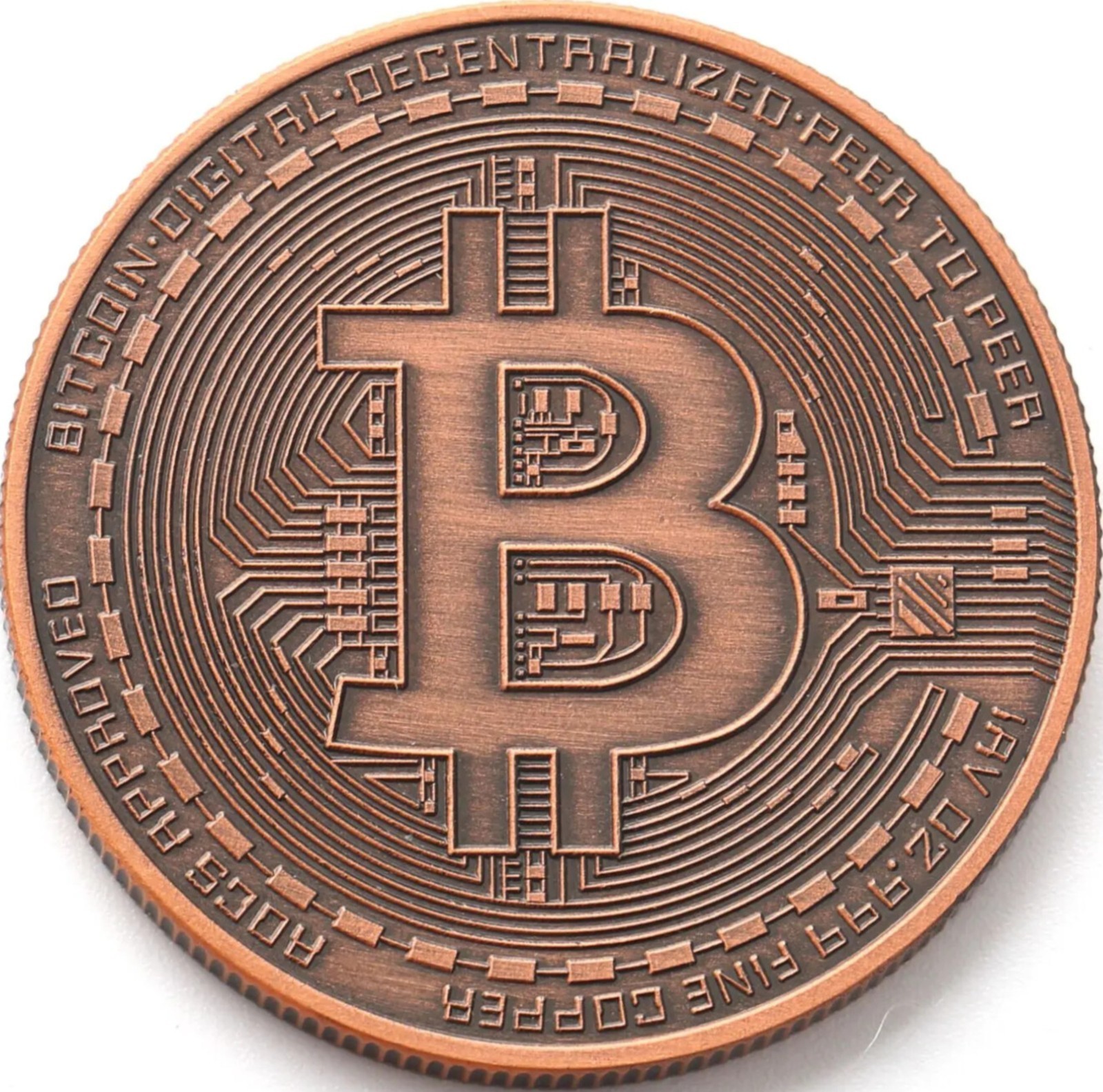 Bitcoin Copper Coins – 1 Pcs 1 oz .999 Pure Physical BTC Tokens | Commemorative 