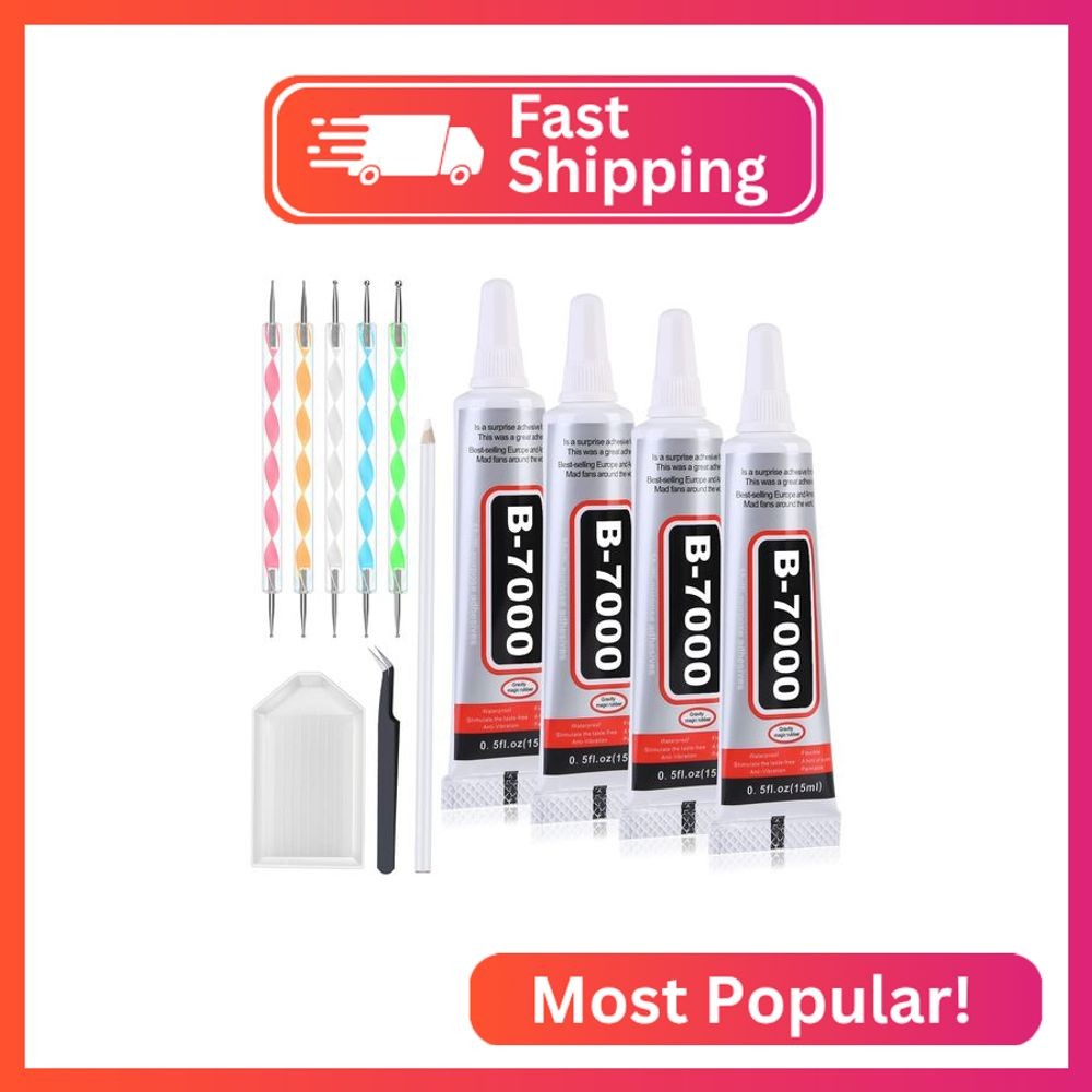 B7000 Glue with Rhinestone Applicator Kit, Clear B-7000 Glue with Precision Tip 