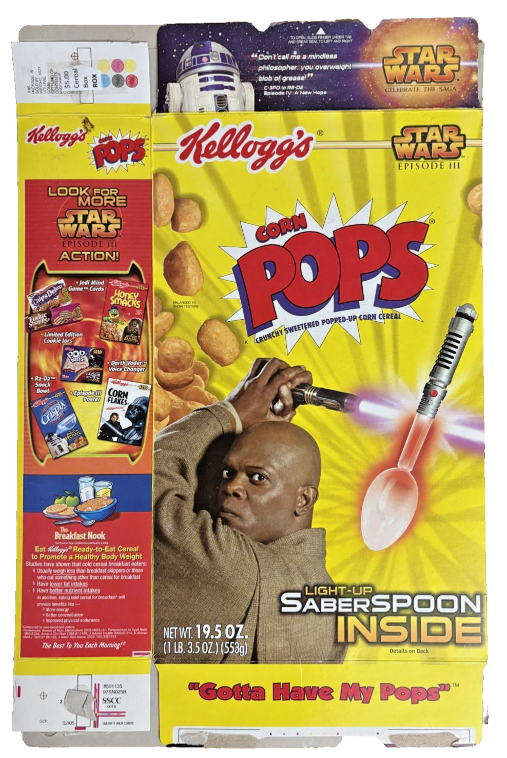 Star Wars Episode III Kellogg's Corn Pops Cereal Box