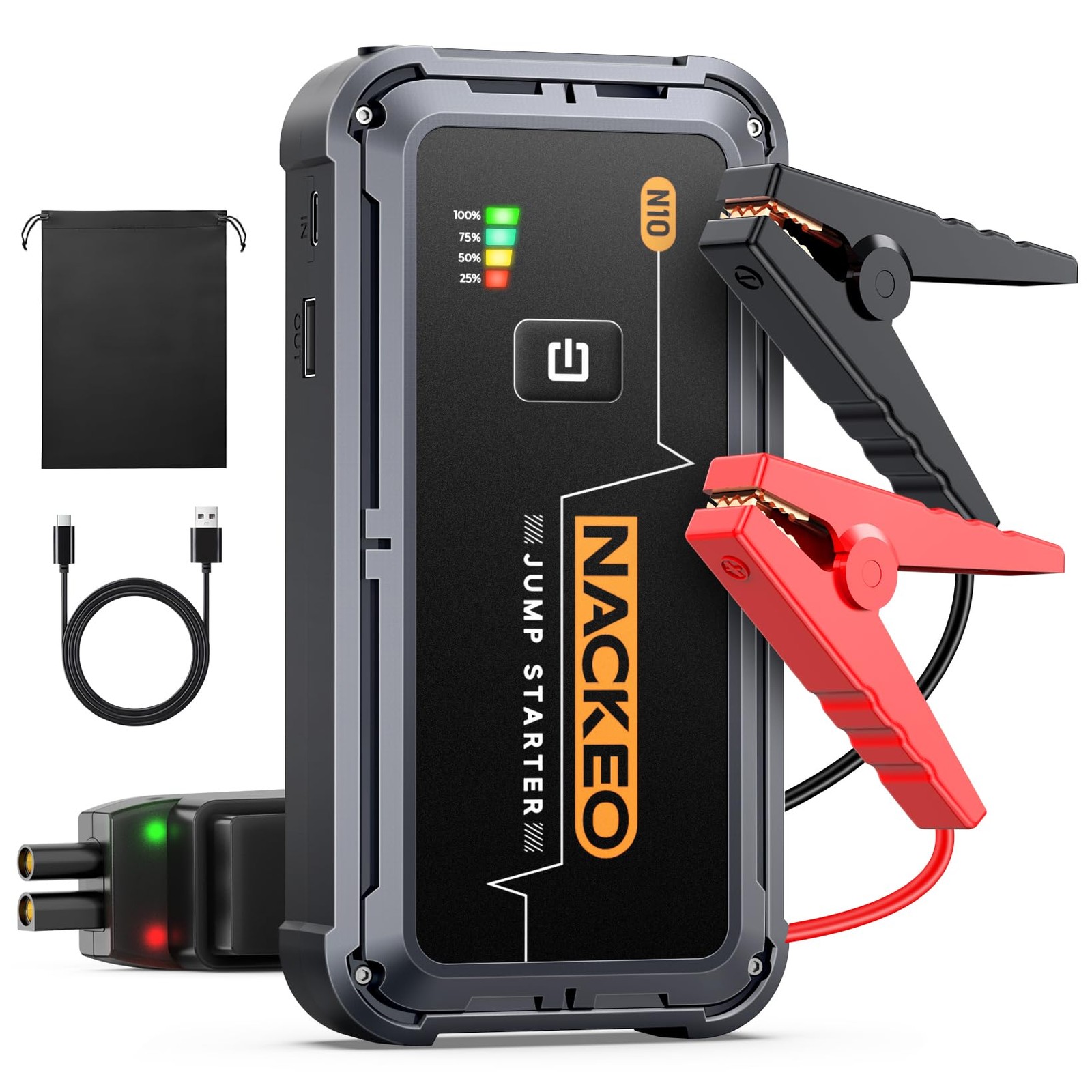 NACKEO Portable Car Battery Jump Starter 5000A 5000A, Black 