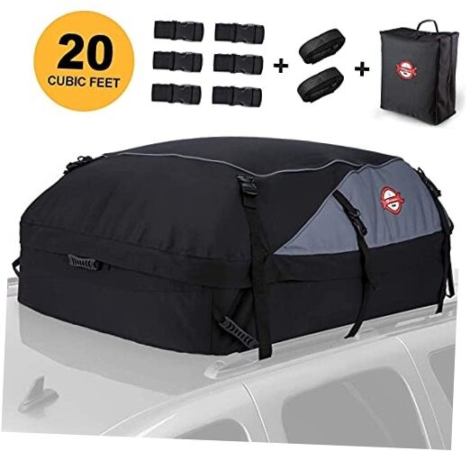 Car Roof Bag Cargo Carrier, 20 Cubic Feet Waterproof Rooftop Cargo 36*30*22