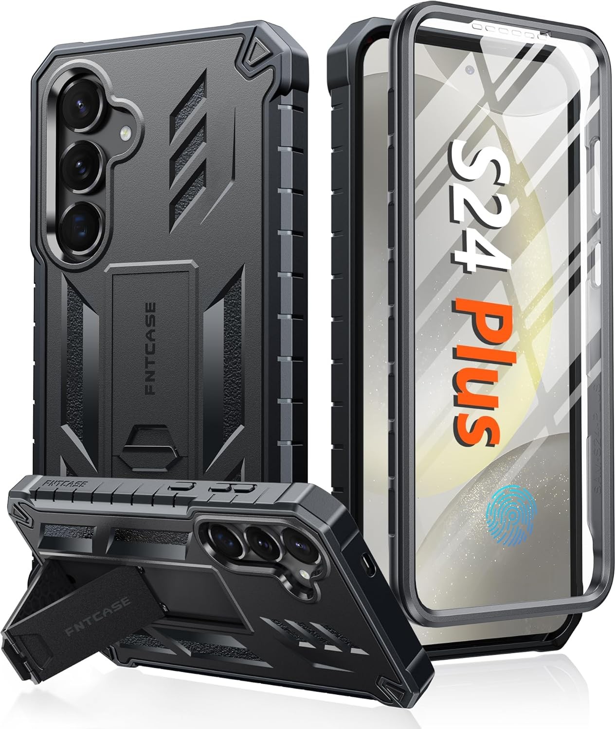 Samsung Galaxy S24-Plus Case: Military Grade Rugged Shockproof Phone Cover Black