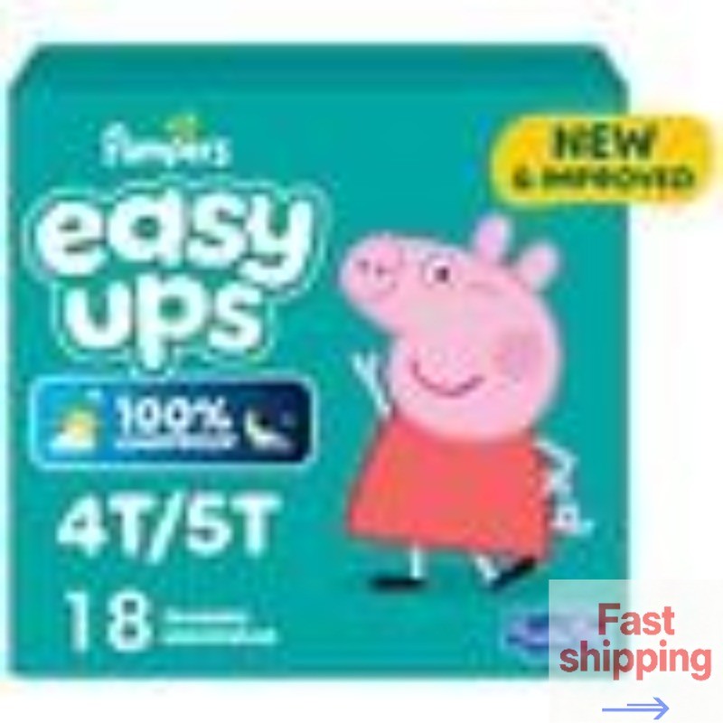 Pampers Easy Ups Girls' Training Underwear Size 6 (4T-5T) (37+ lbs), 18 ea
