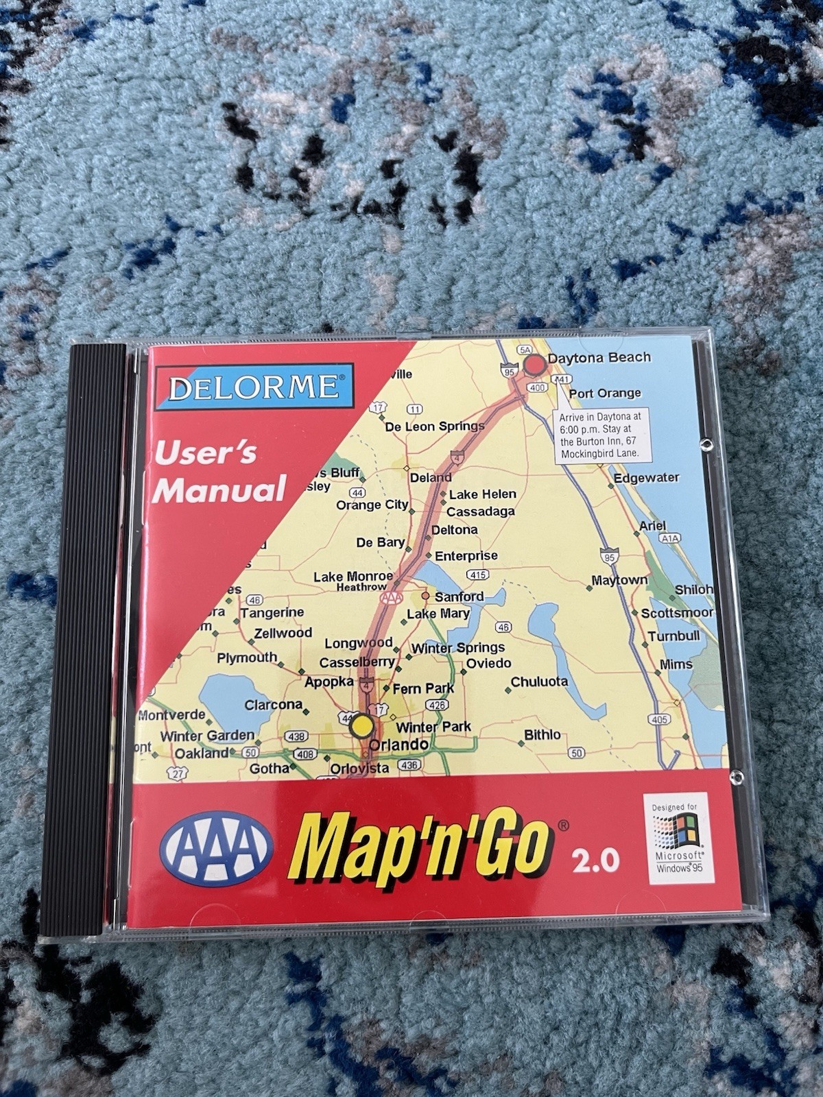AAA Map N Go 2.0 Delorme Complete Travel Planner CD-Rom Windows 95 Software VTG