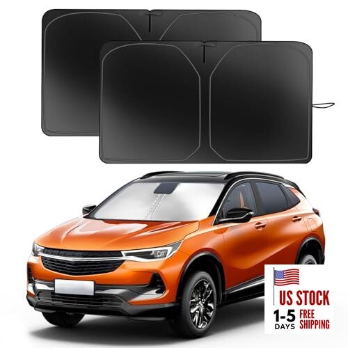  2 Packs Car Windshield Sun Shade, 240T Thickened Sun Reflective Foldable Sun 