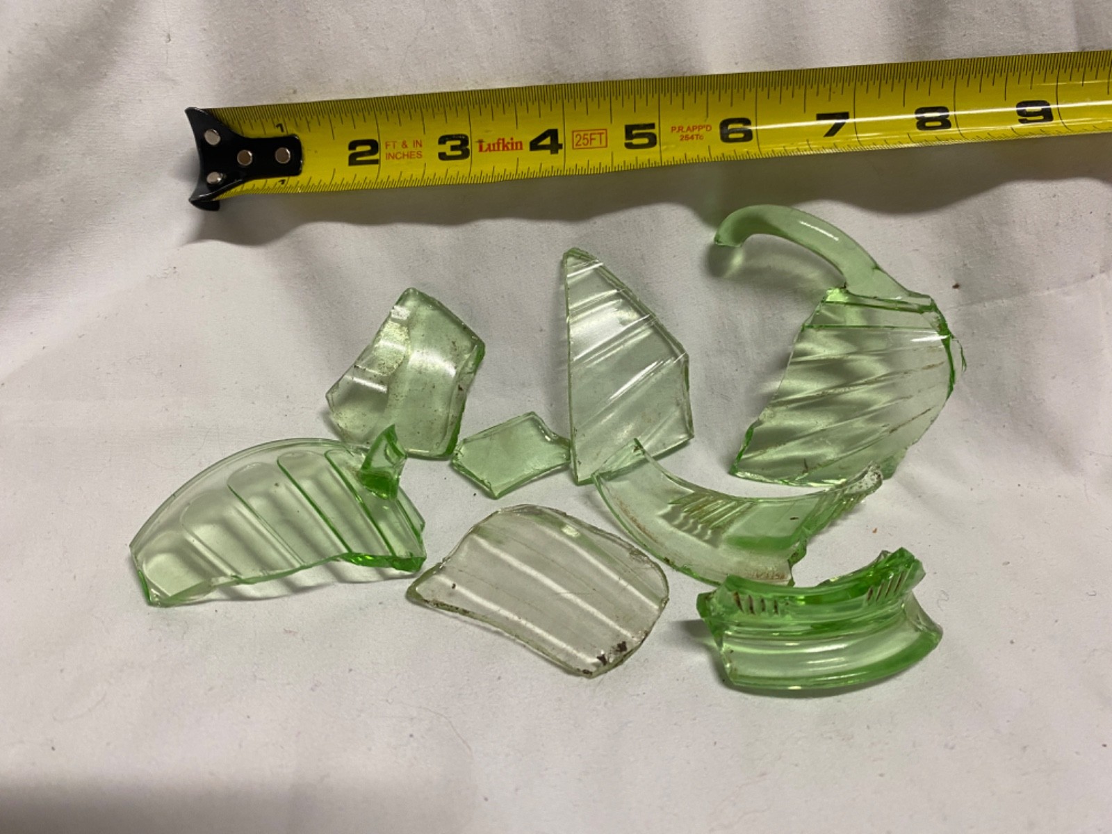 Uranium glass (Vaseline Glass) broken pieces for art, jewelry or display