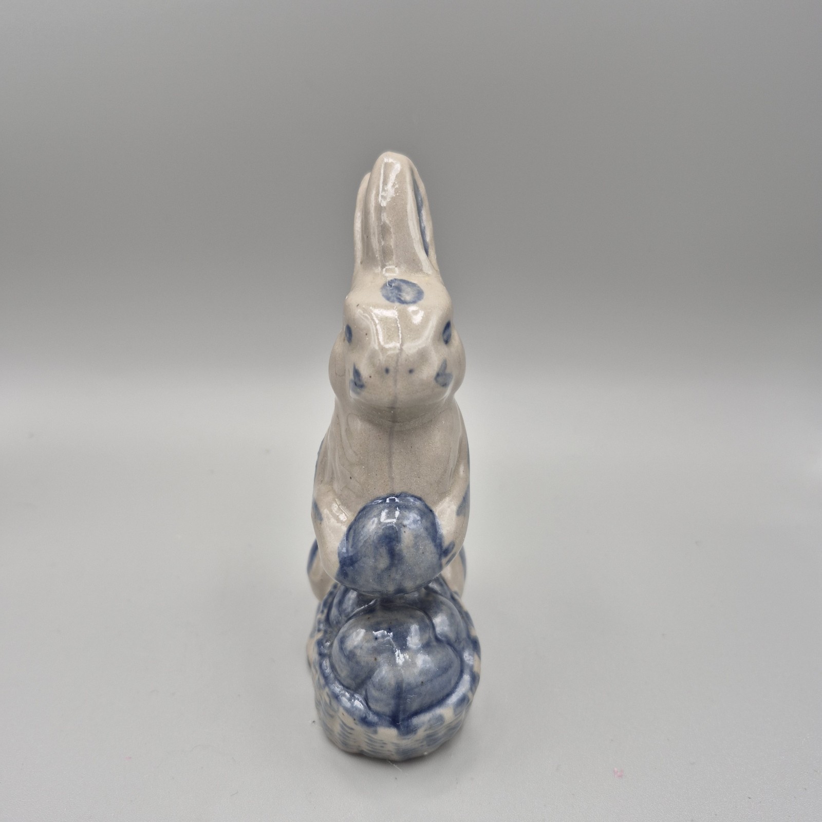 Vintage Pottery Bunny Easter Basket  5" Tall