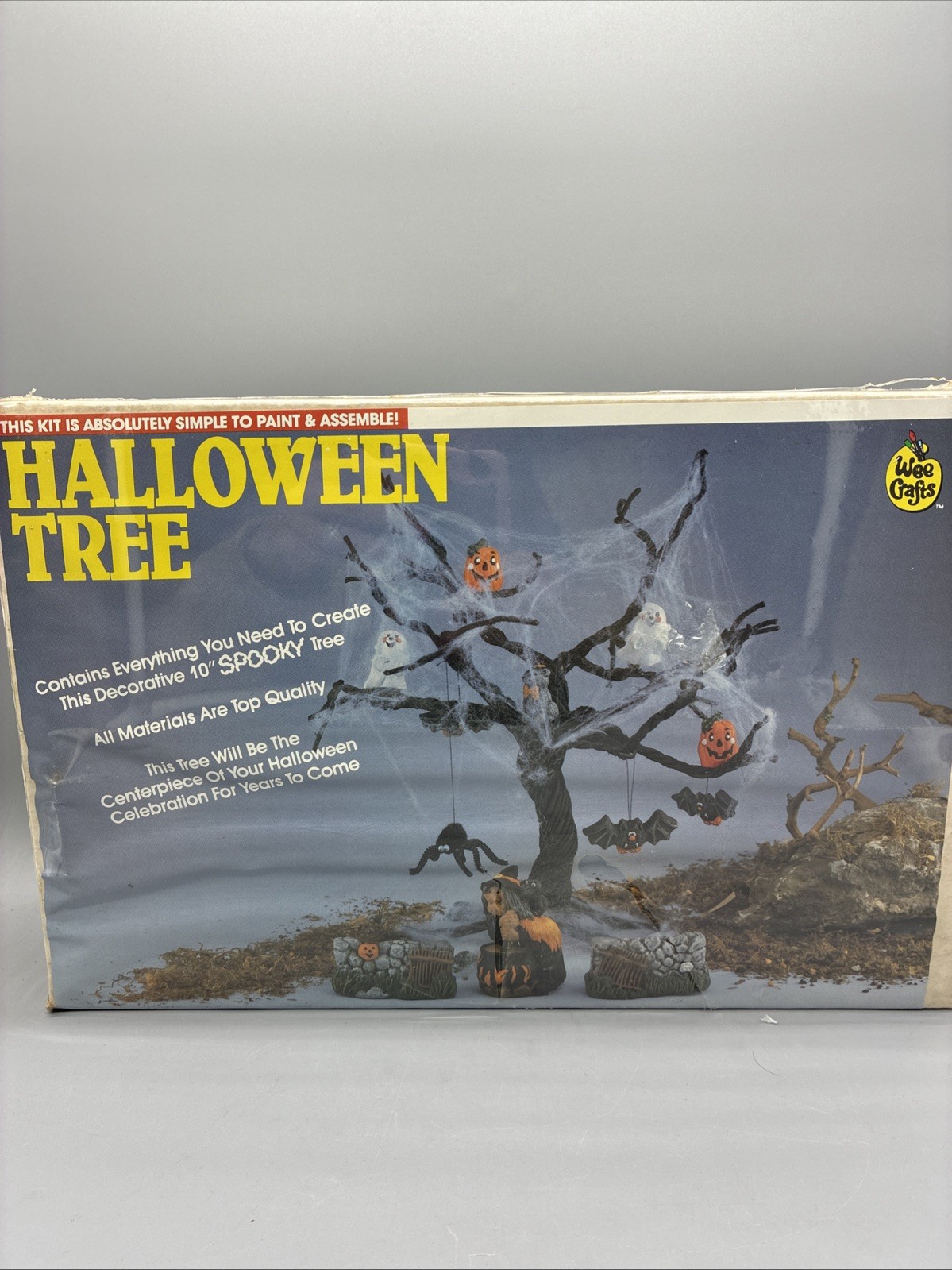 Vtg Accents Unlimited Wee Crafts Halloween Tree Paint Assemble 21071