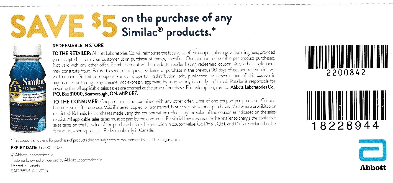 save on SIMILAC 👶 $30 baby food  + bonus [Canada]