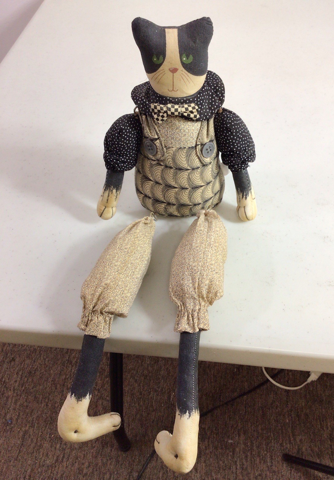 Country Folk Art Primitive Cat Doll 17 inches