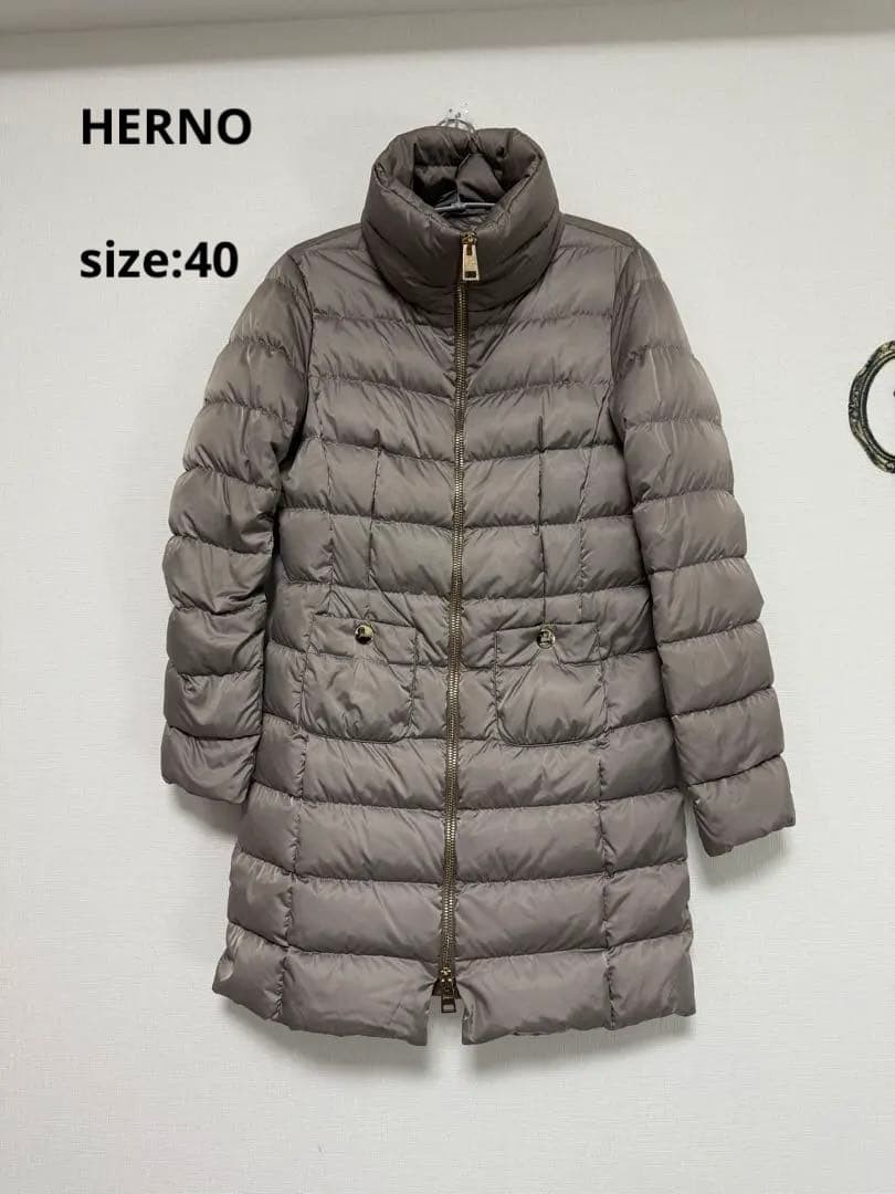 Herno Down Coat Champagne Gold Lightweight Stylish Used