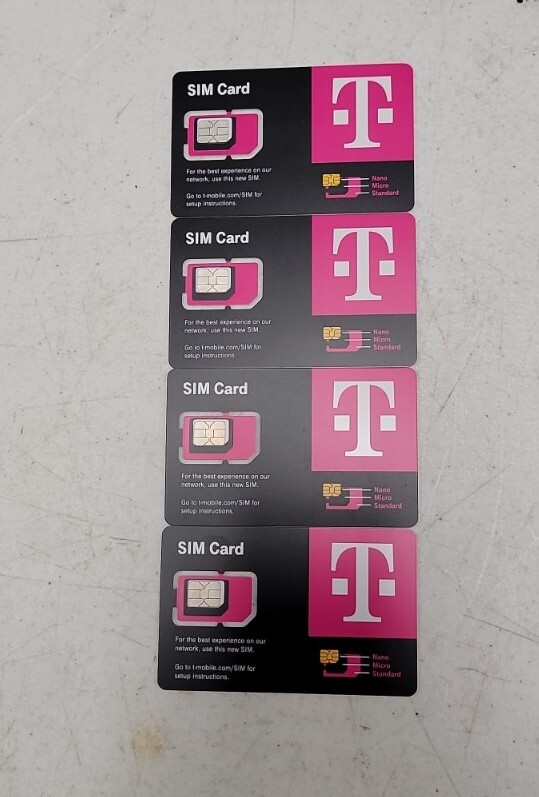 Lot of 4 T-Mobile SIM Cards Expiring 9/9/2024 - R15