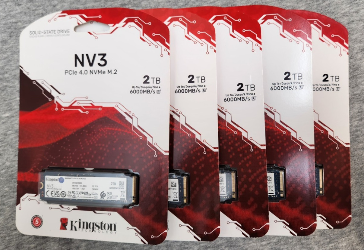 Kingston NV3 2TB M.2 2280 NVMe SSD PCIe 4.0 Gen 4x4 Up to 6000 MB/s SNV3S/2000G