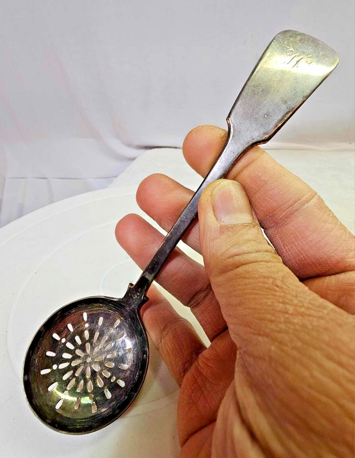 Tea Pierced Ladle?Sugar Sifter?Berry Spoon? Mappin and webb Silverplate flatware