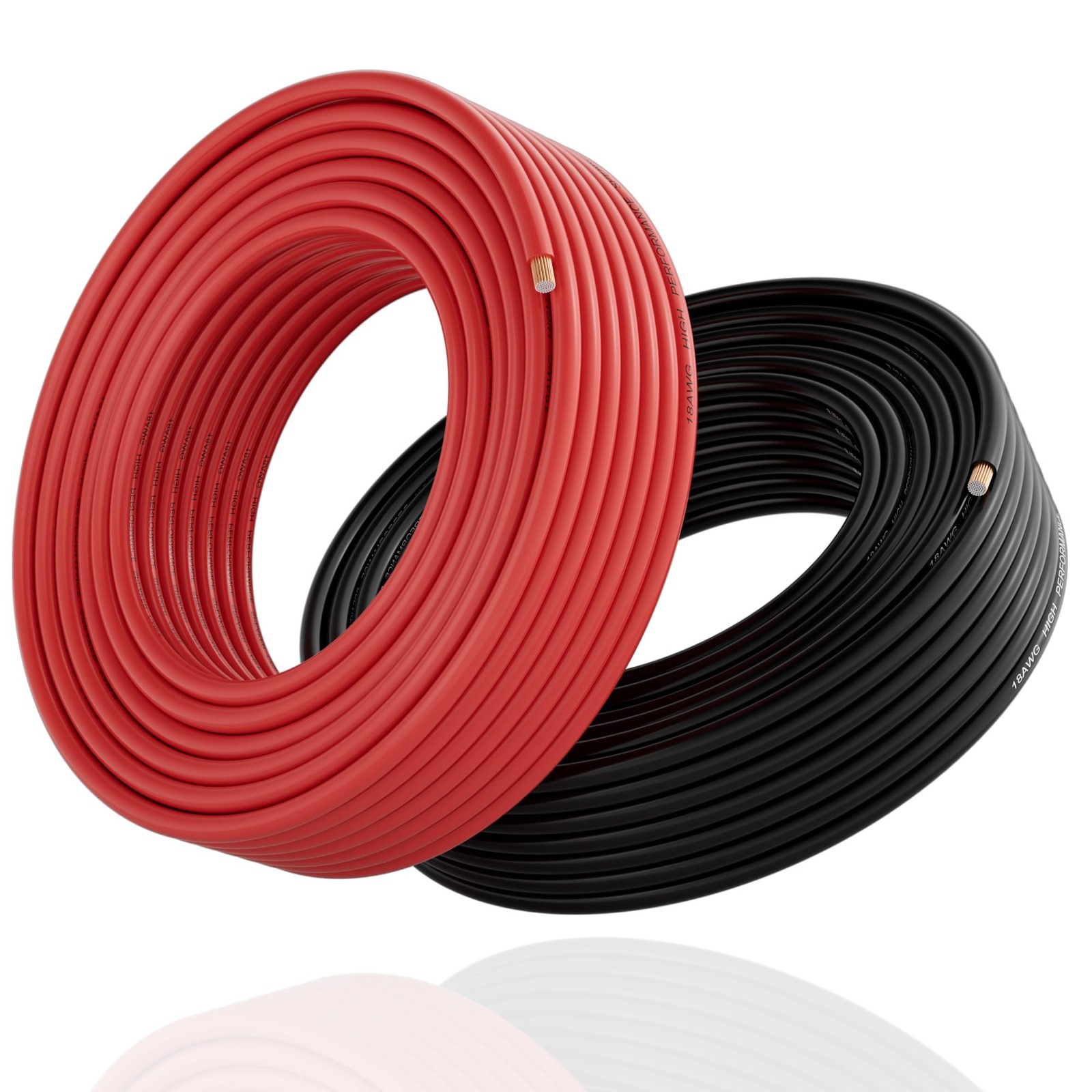 14 Gauge Wire 2-Pack 50FT Red/Black 14AWG CCA Low Voltage Automotive Primary