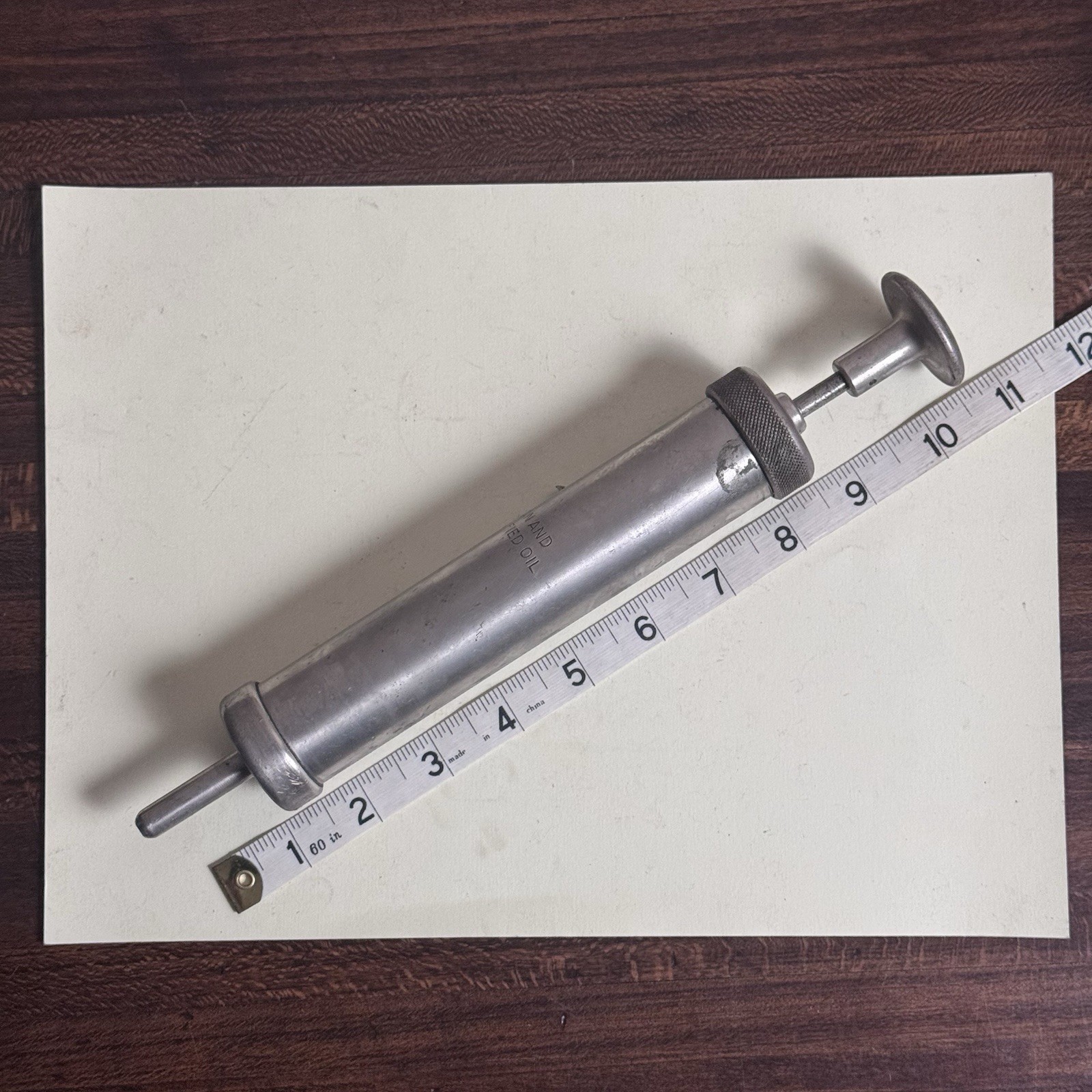 Vtg Brass B172597 Grease Gun Medical Instrument Stomach Pump Vacuum Syringe