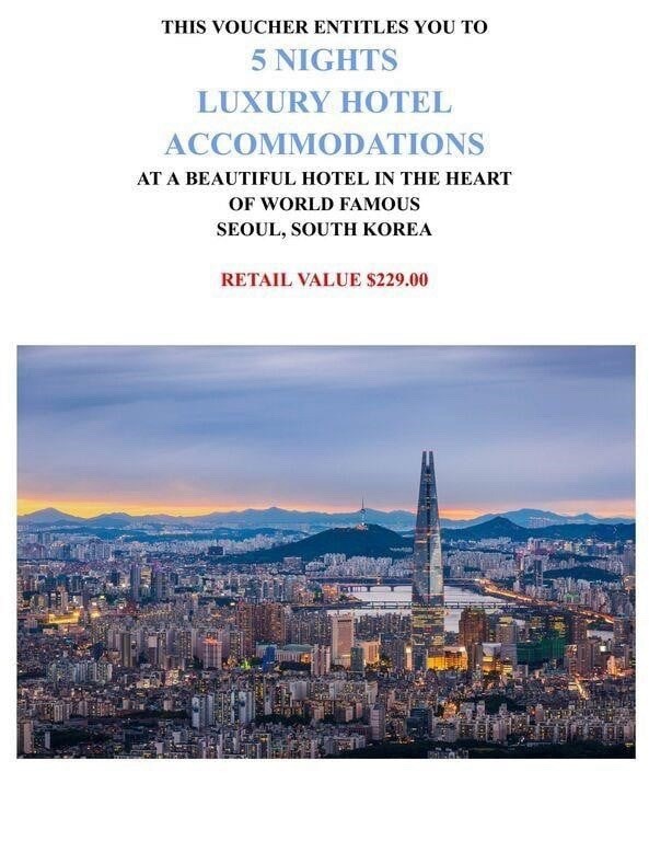 SEOUL, SOUTH KOREA 6 Days / 5 Nights Vacation Pkg