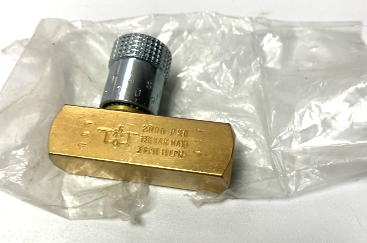 New Parker F200B Hydraulic Flow Control Valve 2000PSI