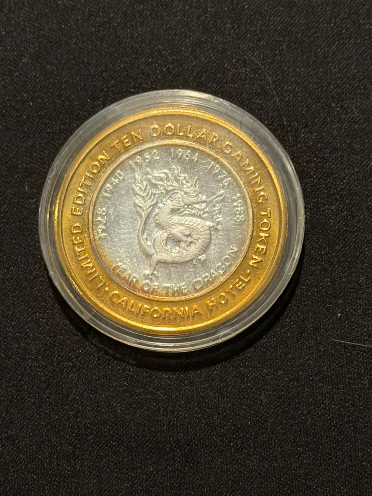 Sam Boyd’s California Hotel $10 Casino Token Year Of The Dragon .999 Silver NIB