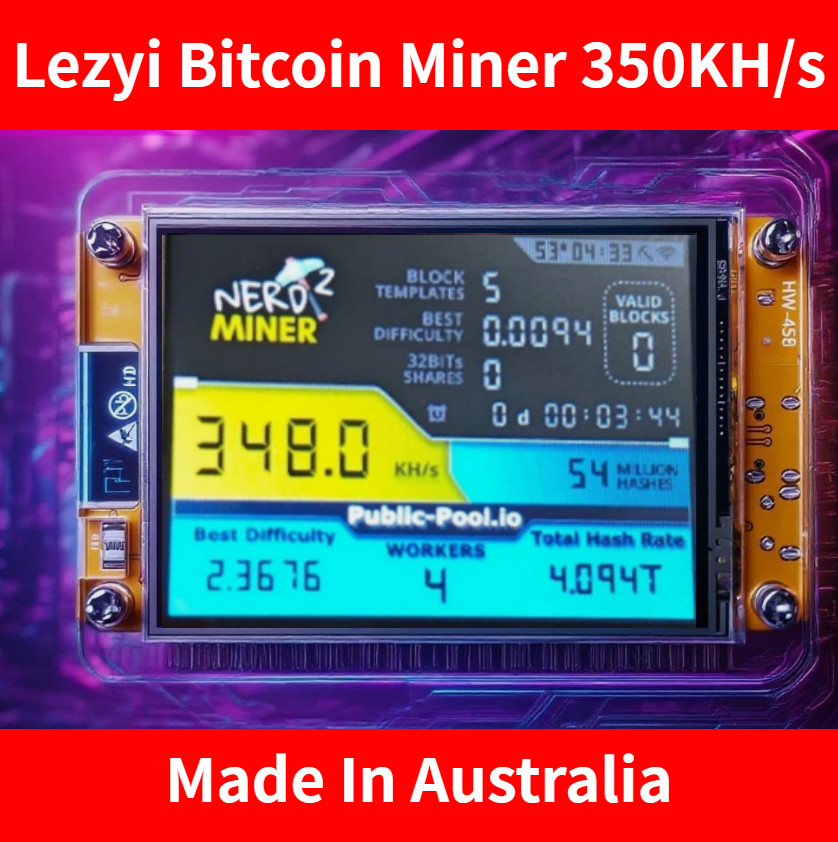 Lezyi Bitcoin Miner 350Khs Open Source Miner Nerd Miner Miner Acrylic Case