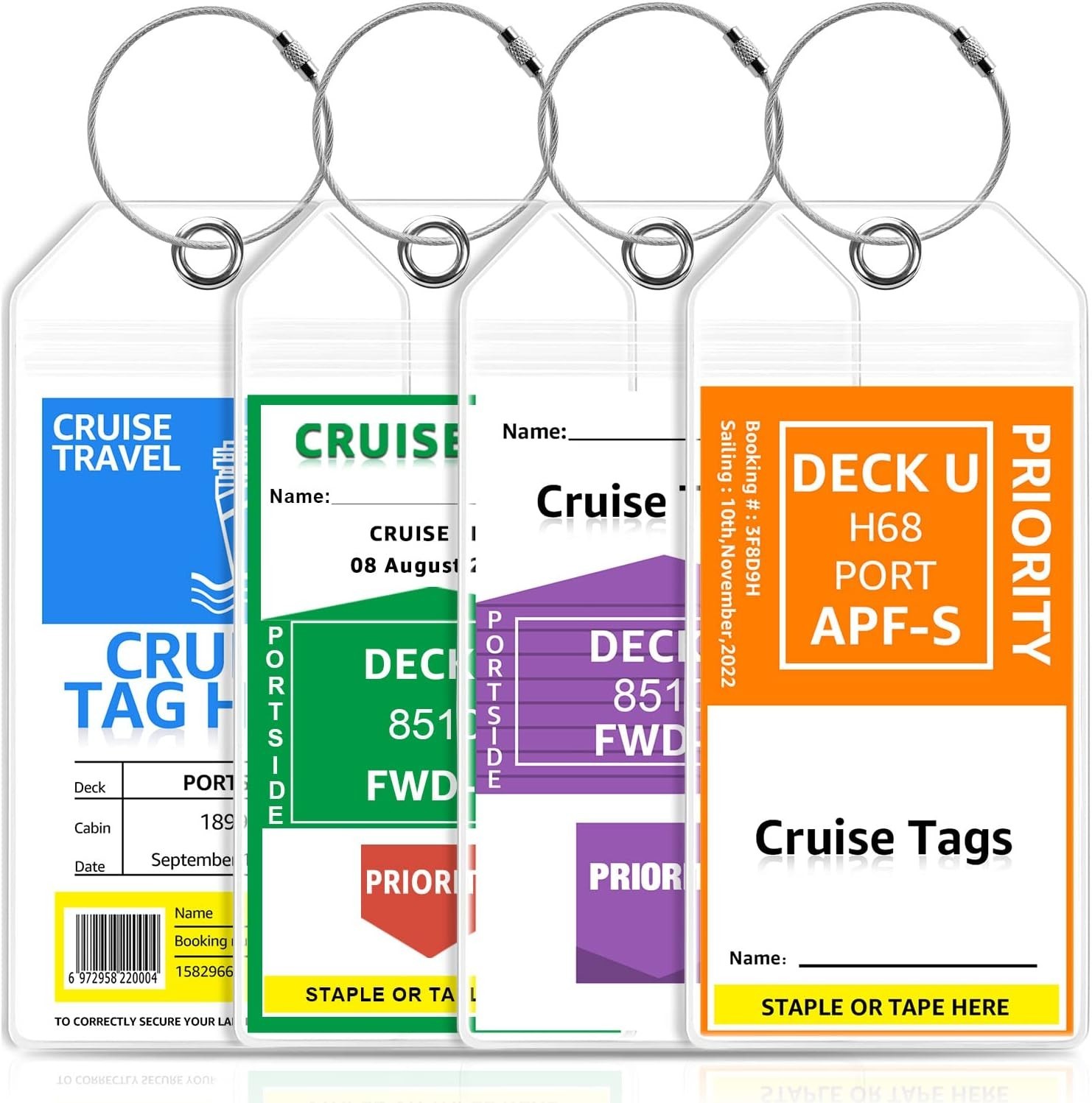 Premium Cruise Luggage Tag Holder for Carnival, NCL, Princess, MSC Cruise Ship