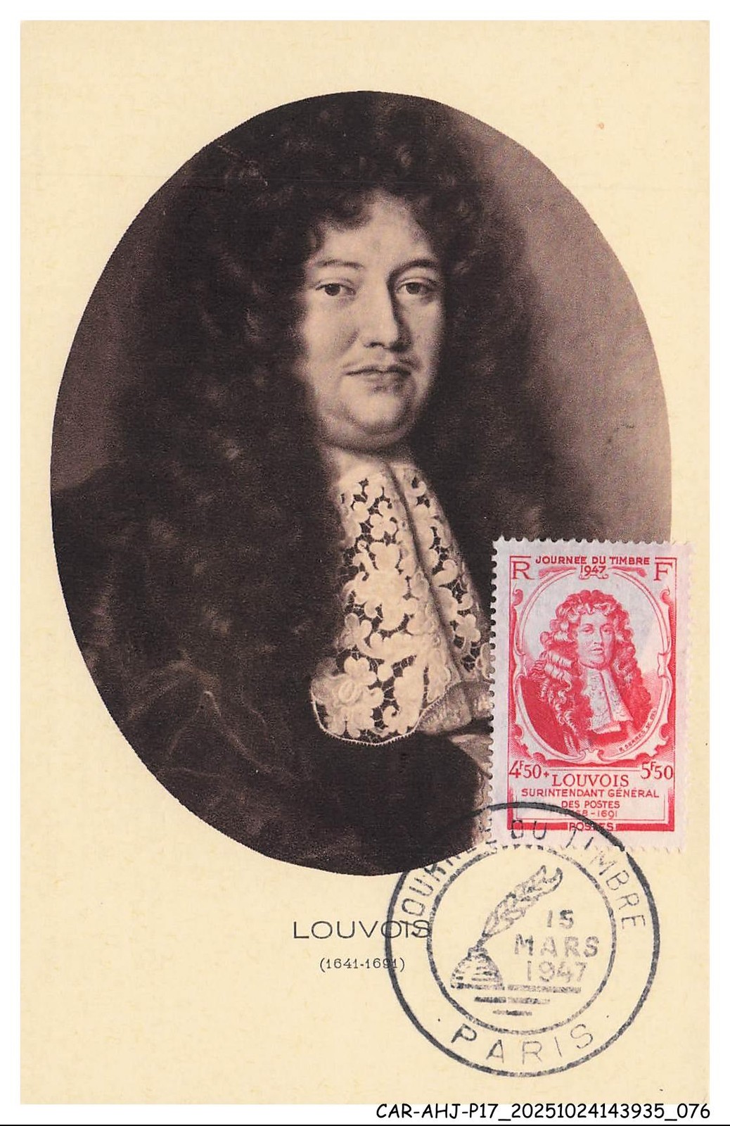 CAR-AHJP17-0815-CARD-MAXIMUM - Louvois - 1947