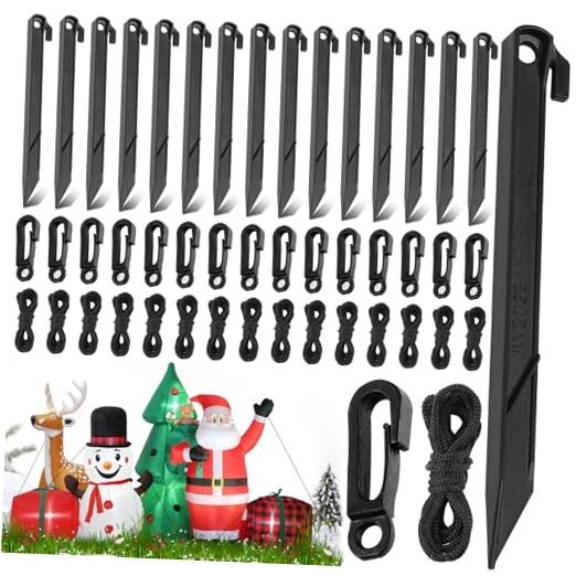 48 Pcs Stakes for Inflatables, 7.5 Inch Plastic Inflatable Stakes with Tether 