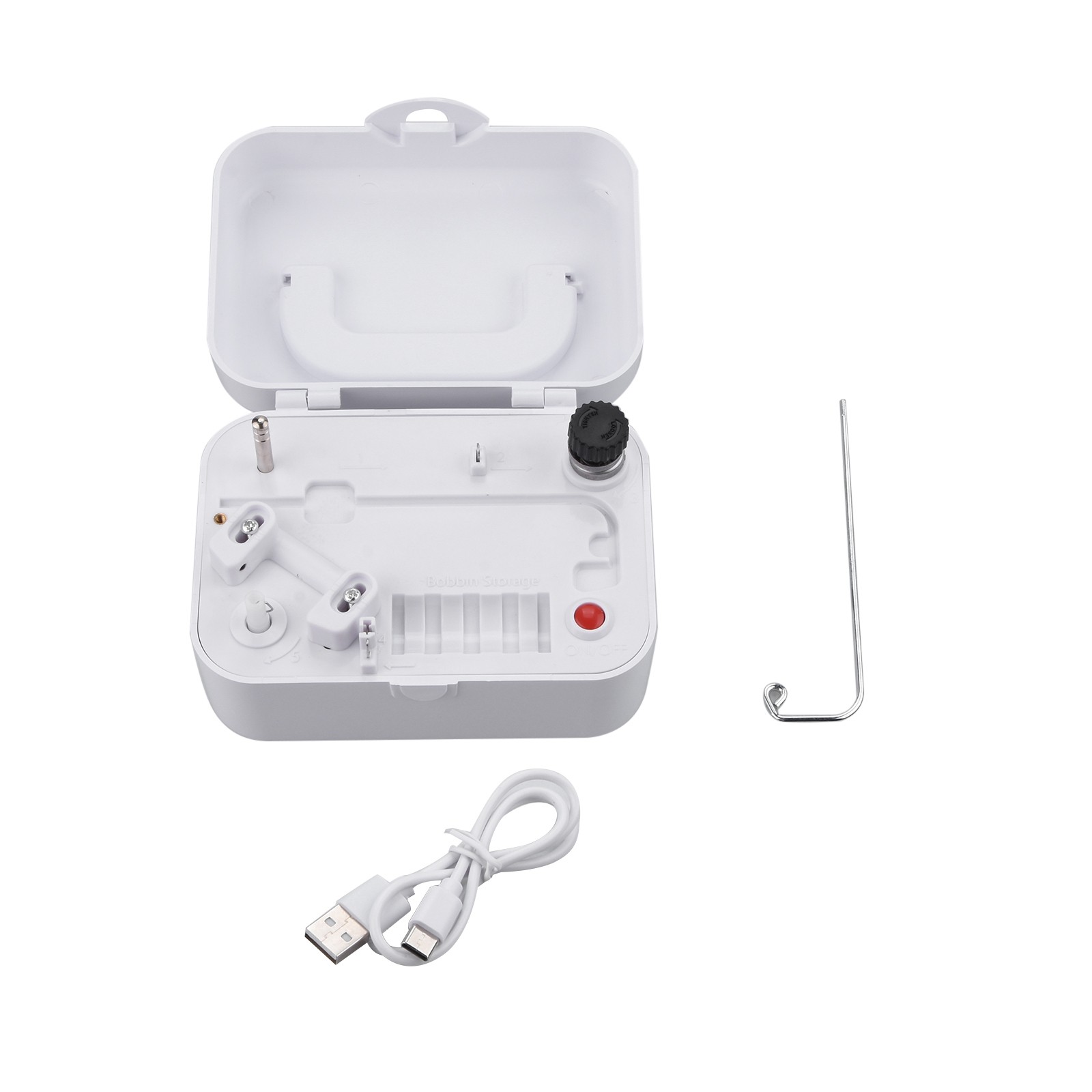 White Electric Bobbin Winder Portable Automatic Bobbin Winder for Sewing Machine