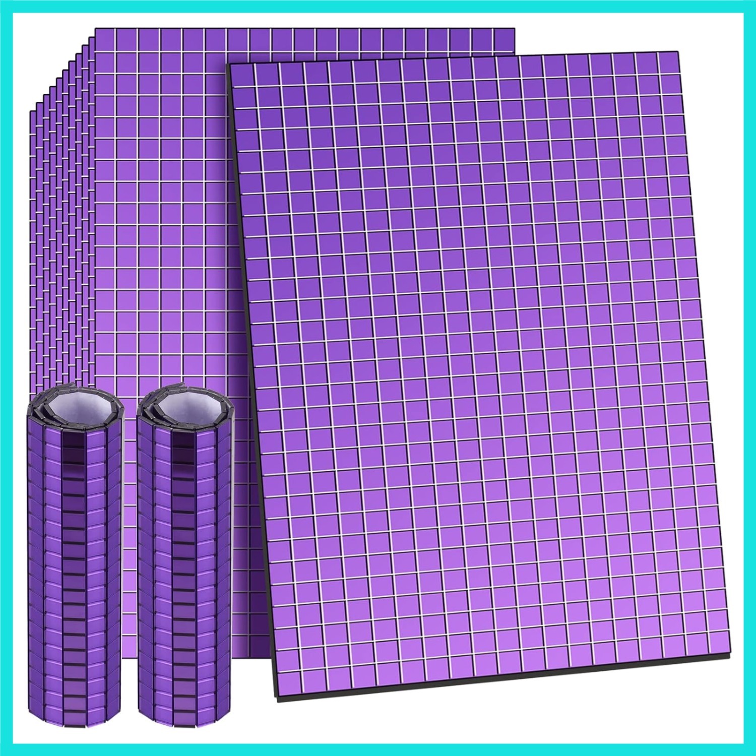 Self-Adhesive Disco Mirror Tiles Mosaic Tiles for DIY Craft Projects, 5 x 5 m...