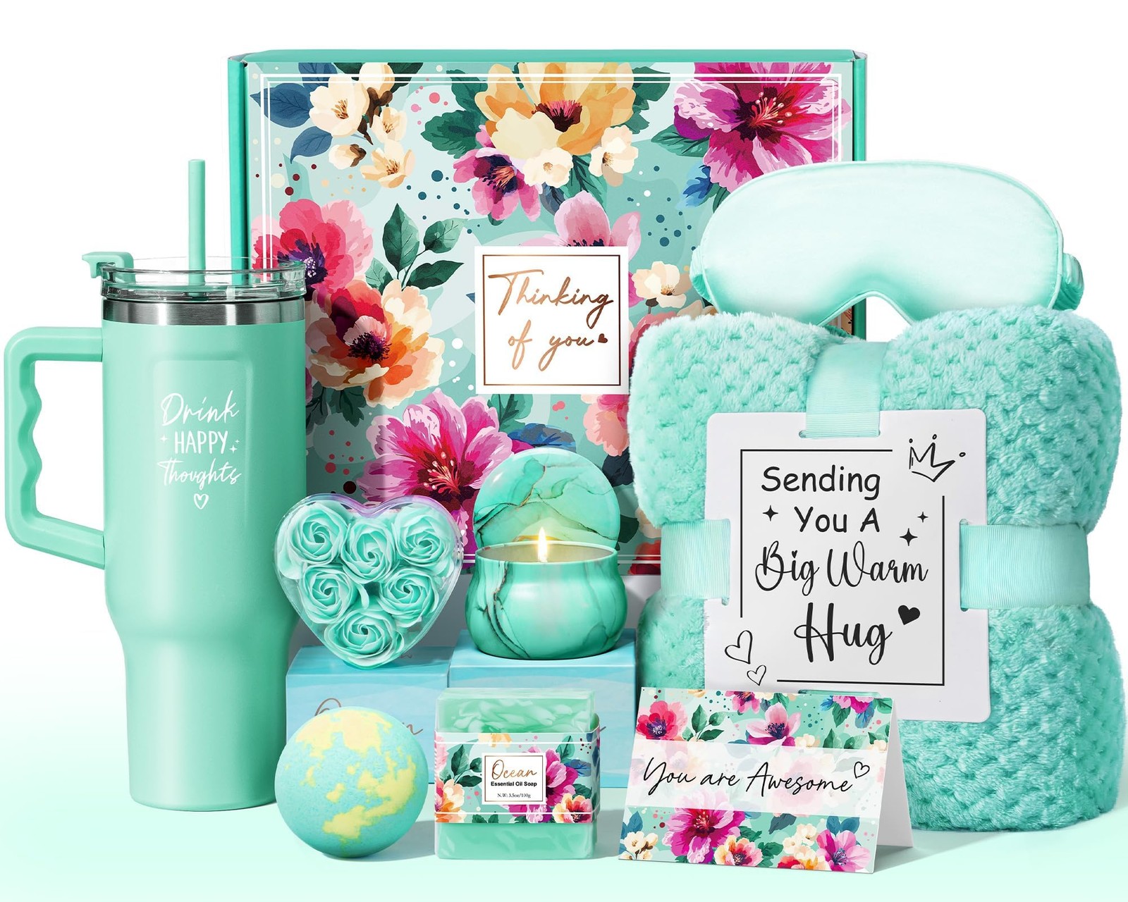Birthday Gifts for Women Self Care Get Well Soon Gifts, Ocean Green-Ocean 
