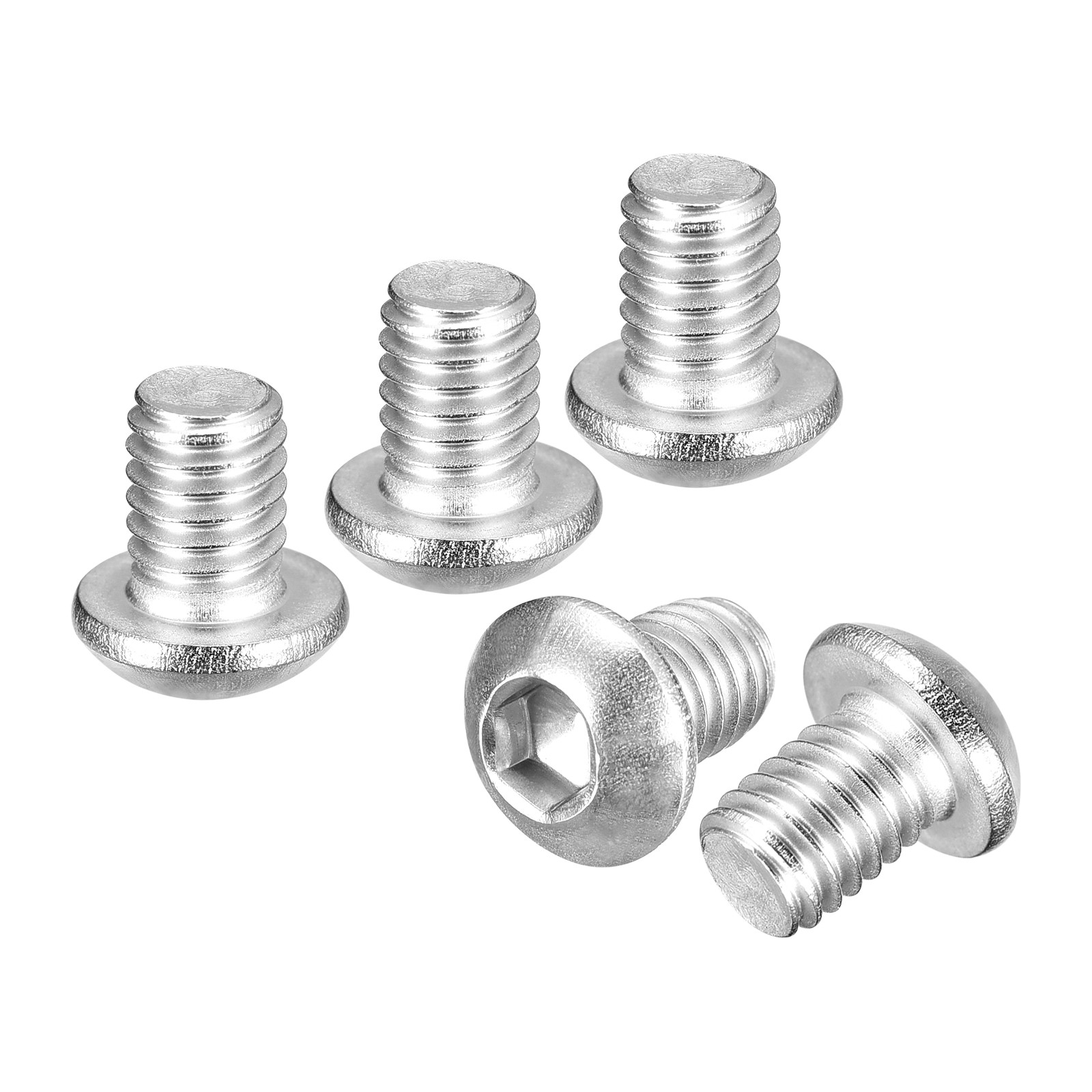 M6-1x8mm Button Head Socket Cap Screws 30Pack 304 Stainless Steel Silver