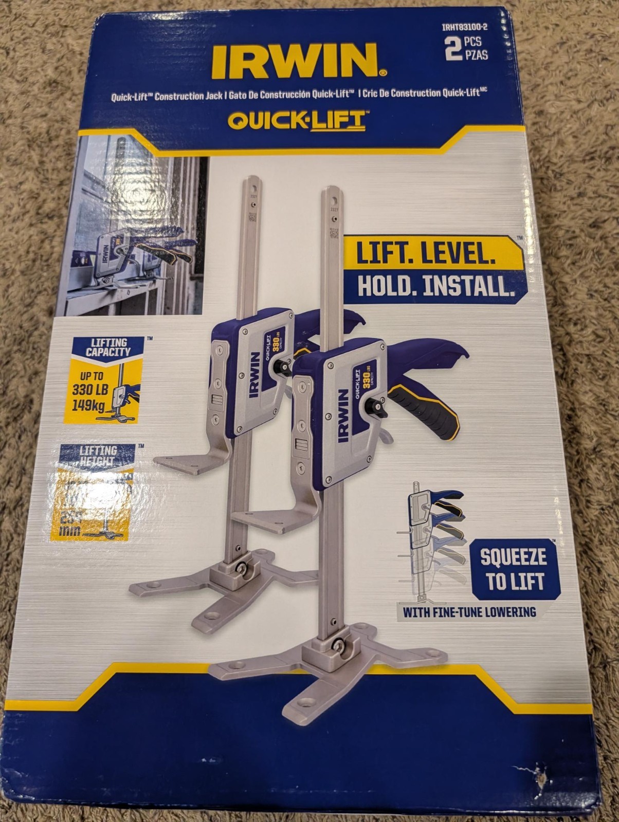 IRWIN Quick Lift IRHT83100-2 Hand Lifting Tool/Construction Jacks (set of 2)