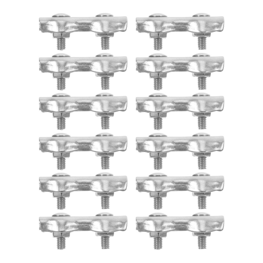  12 Pcs Stainless Steel Rope Clamp Electric Fence Braided Double Bolt Cable