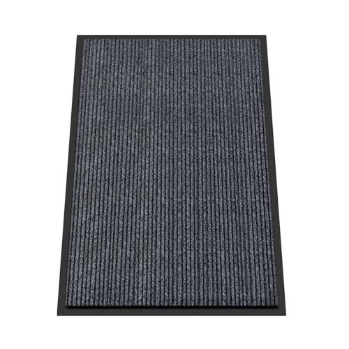  Front Door Mat, 2'x3' Indoor Outdoor Entrance Mats, 24" x 36" Dark Gray