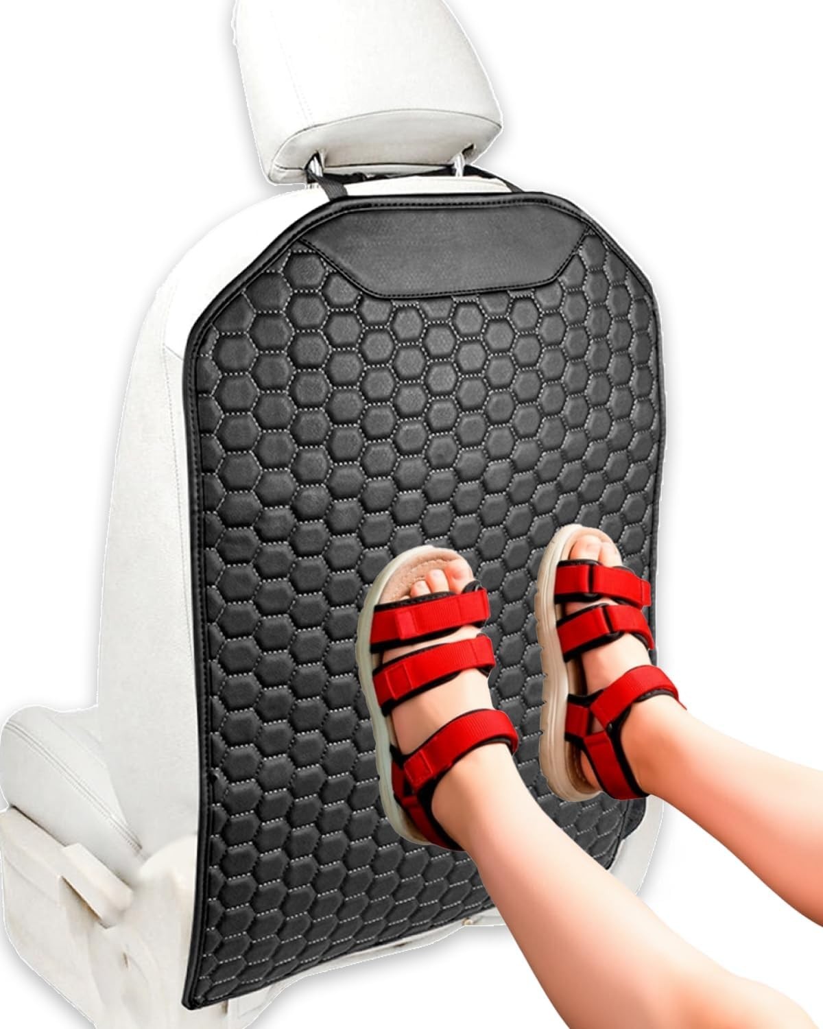 Kick Mat Back Seat Protector - Car Back Seat Cover for Kids Feet - Waterproof &