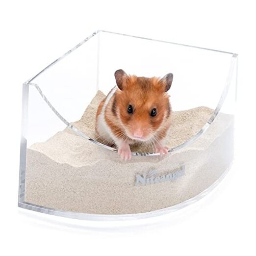  Small Animal Sand-Bath Box - Acrylic Critter's Sand Fan-Shaped Transparent