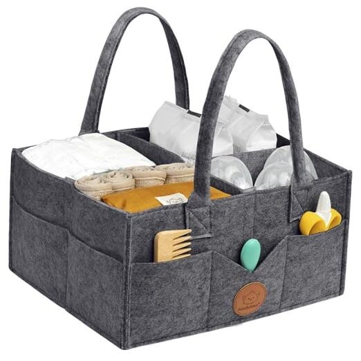  Baby Diaper Caddy Organizer with Handle - Portable Baby Car Mystic Gray