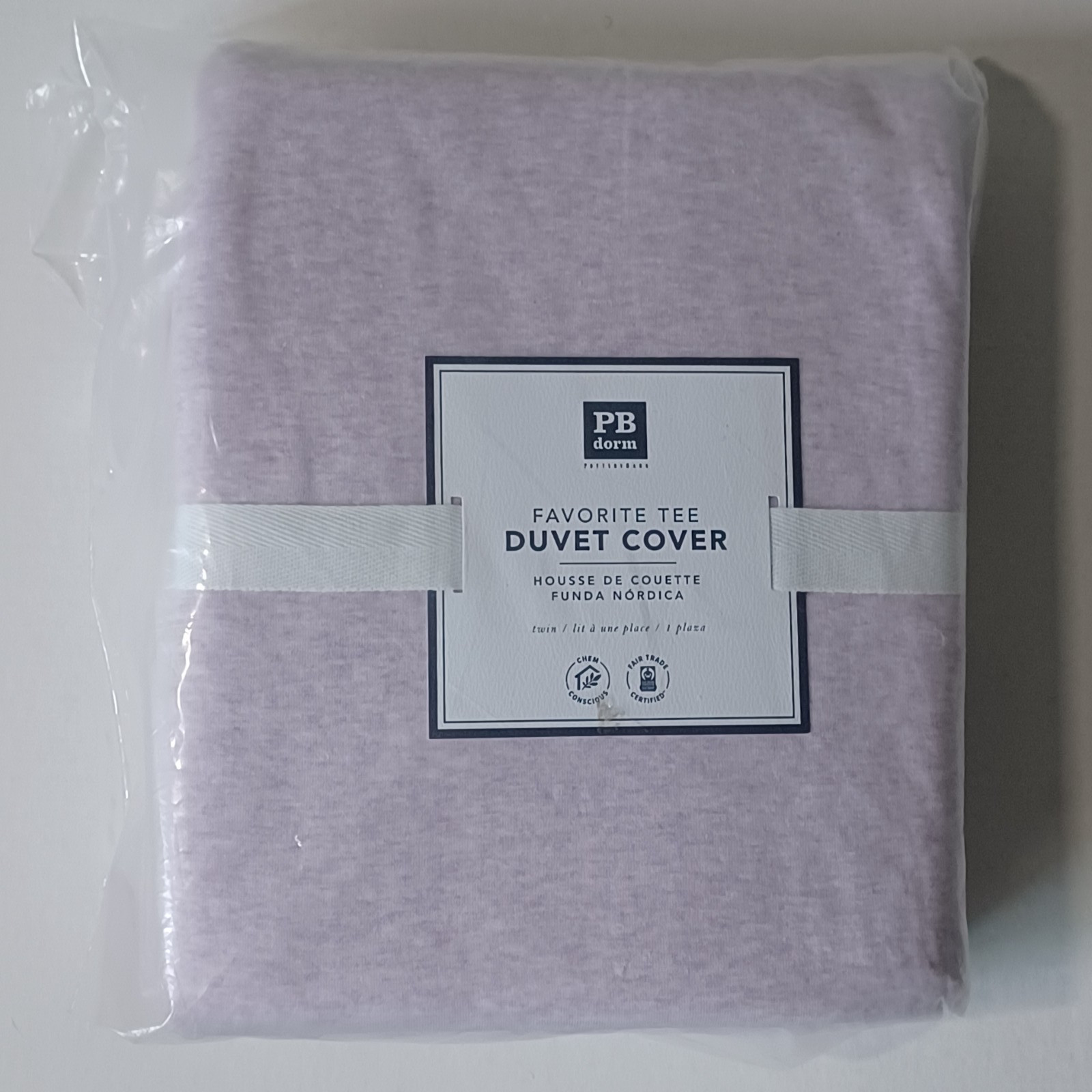 Pottery Barn Teen Favorite Tee Twin Duvet Cover Light Lavender NIP